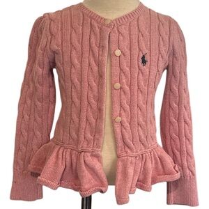 Ralph Lauren Blue Label Pink Knit Peplum Sweater